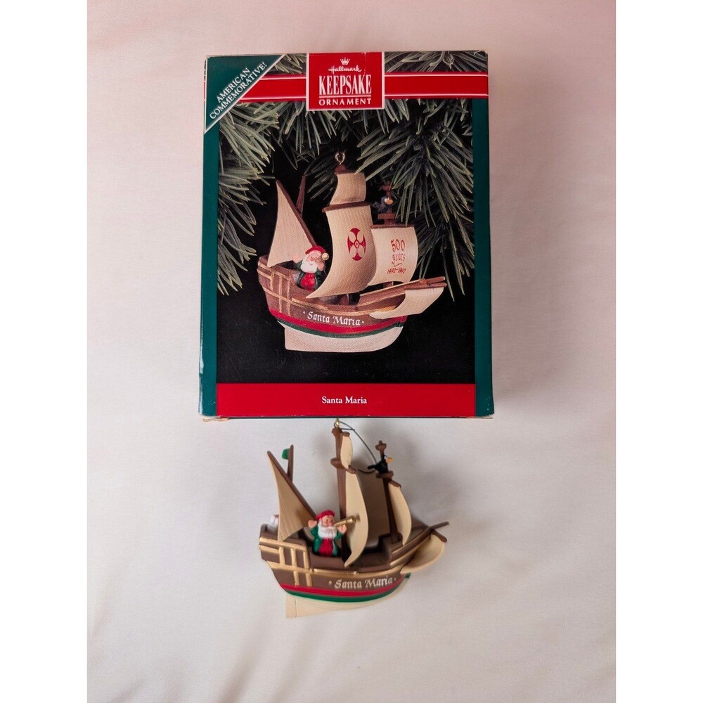 Vintage Hallmark Keepsake Christmas Ornament Santa Maria 1992 500th Anniversary